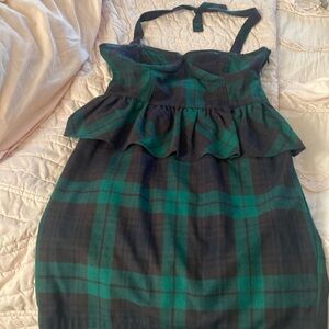 Great Christmas plaid emerald green & navy party dress